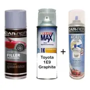 Auto Touch Up Paint for Toyota 1E9 Graphite Plus 1k Clear Coat & Primer