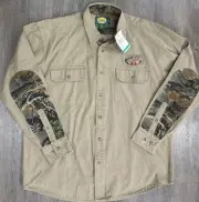 Cabela's Button Up Hunting Shirt Mens L Brushbuster Embroidered Stonewashed NWT