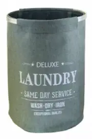 Urban Lines CAPRI ROUND LAUNDRY HAMPER 38x55cm Textile Outer, Full Mesh COAL
