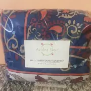 Azalea Skye Zahra Full/Queen Duvet Cover Set 88x88 in Multi Color New Other @