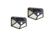 2pk 100 LED Solar Light Outdoor Garden Light Motion Sensor Solar Flood Light Security Wall Light Waterproof