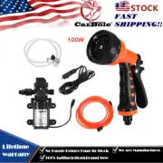 100PSI High Pressure 12V Electric Sprayer Gun Washer Set + Hose + Water Pump Kit