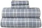 4 Piece 100% Cotton Flannel Sheets Queen Size Bed Set - Warm & Extra Soft - D...