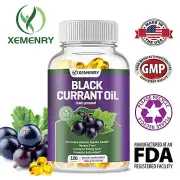 Black Currant Oil Capsules 1000mg - Cold-Pressed Pure Black Currant -Hexane Free