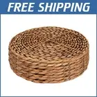 Heat-Resistant Woven Placemats 13.5 Inch - Rustic Brown Wash, Easy Clean