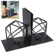 2PCS Sujetalibros, Extremos De Libros De Metal Negro Para Estantes,Porta libros