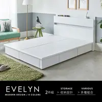 在飛比找PChome24h購物優惠-伊芙琳現代風木作系列房間組-2件式床頭+床底-4色
