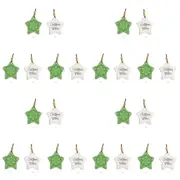 12PK LVD Star Indigenous Home/Office Hanging Christmas Display Decor 9x9cm GRN