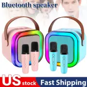 Mini Karaoke Machine Portable Bluetooth Karaoke Speaker W/ 2 Wireless Microphone