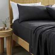 MyHouse Pure European Linen Sheet Set - Charcoal - Double