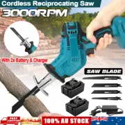 Cordless 3000rpm Reciprocating Saw Sabre Saw With 2Pcs Battery Charger Blade Kit