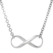 Infinity Sign Link Necklace In Sterling Silver, 18"