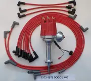 small cap 1973-1978 DODGE 400 RED HEI Distributor + 8mm Spark Plug Wires USA