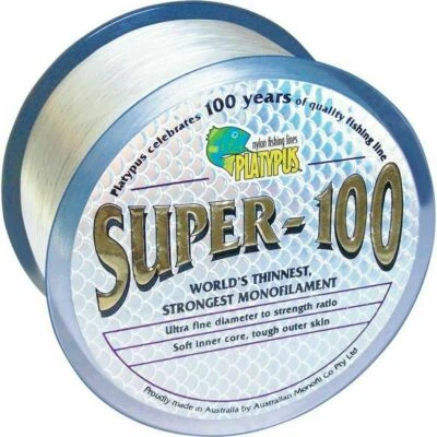 Brand New - Platypus 500m Super-100 Clear Monofilament Fishing Line - Choose Lb