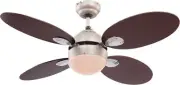 Ceiling Fan Lamp with Pull Cord Globo Calf Ceiling Cooler Light Nickel
