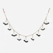 180 Degrees Black Metal Halloween Bats on Jute String 66" Long Halloween Garland