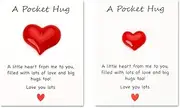 A Pocket Heart Hug Token for Women Men Valentines Day Gifts for Boyfriend Girlfriend I Love You Gifts for Him Her Red Heart Tokens for Fiance Fiancee Thinking of You Gifts for Wife Husband 2Pcs