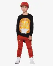 Band of Boys Mane Man LS Asymmetric Tee in black Size 6