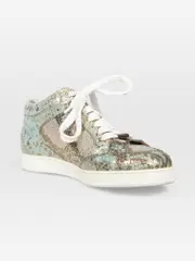 Metallic Snakeskin Print Trainers