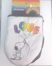 NWT PEANUTS Snoopy LOVE Balloon set Of 2 Mini Oven Mitts 5.5"X 7" 100% Cotton