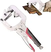 mivceklw C Clamp Welding Pliers - Heavy Duty Locking Pliers with Swivel Pads - High-Strength Woodworking Tool for Electrician Maintenance Repair Workshop Household Projects