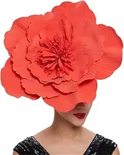 [Brawlady] Flower Fascinator Hat with Headband and Clip, Bridal Wedding Tea Party Church Headwear for Women Ladies