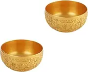 STOBAZA Pcs Treasure Wealth Bowl Brass Bowl for Home Decorative Accent Raised Relief Design
