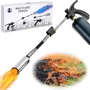 Propane Torch Burner Weed Torch, 1,200,000BTU Blow Torch Flamethrower with Flame Control Valve, 30" Detachable Long Arm Torch for Garden, Asphalt, Wood, Melting Snow&Ice, Roofing (Fuel Not Included)