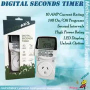 Hydroponics Digital Seconds Timer 24hr 1sec Intervals for Grow Light Water Pump