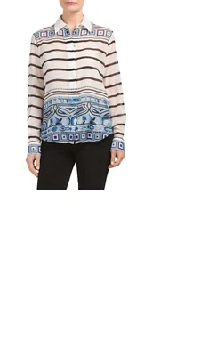 NWT Emilio Pucci Made in Italy Printed Silk Shirt Sz IT 46,44,42,38 Style 51RJ32