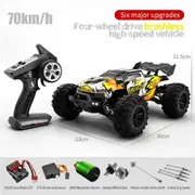 Catzon 70KM/H 4WD High Speed Brushless RC Truck 1:16 Scale RC Car All-Terrain Off-Road RC Car-Orange