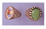 14kt White or Yellow Gold 10x8mm Oval Cabochon Donello Ring Casting (Size 8-14)