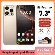 4G Android Smartphone 7.3inch Dual SIM Mobile Phone Unlocked 8GB+256GB With 72+108MP Camera Color Gold