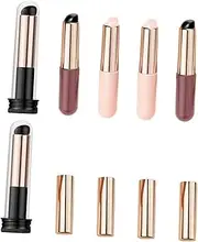BIUDECO 6pcs Silicone Nail Applicator Brushes for Professional Nail Art Soft Head Gradient Gel Tool Dusty Rose and Ideal for Acrylic Manicure and Nail