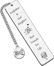 HULALA Godfather Bookmark Godfather Gifts from Goddaughter for Fathers Day Birthday Christmas Valentines Godfather & Goddaughter Best Friends for Life Christening Gift