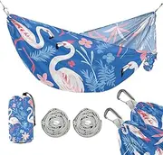 Pink Flamingos Blue Flowers 330lb Capacity Outdoor Hammocks Backyard Hammock for Outside Beach Patio Garden accesorios para Camping