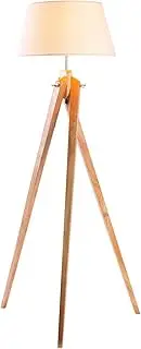[New Oriental] Natural Twist Tripod Floor Lamp with Shade, White