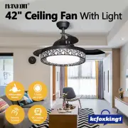 42 Inch Modern Ceiling Fan with LED Lights Remote Control 3 Blades 3 Speed Timer
