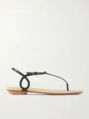 [Aquazzura] Aquazzura - Almost Bare Leather Sandals - Black - IT35 IT 35 Black