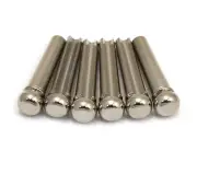 Allparts Chrome Finish Brass Acoustic Guitar Bridge Pin Set BP-0221-010