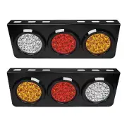 2-Pack Trailer Truck LED Light Bar Kit Iron Bracket Base Waterproof 4 Inch Ro...