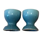 Le Creuset Egg Cups Holders Caribbean Blue Set Of 2 Stoneware NEW 1st quality