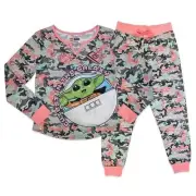 LEGO Star Wars Girls Pajamas Pink Camo Mandalorian Grogu Cutest in Galaxy 7-8