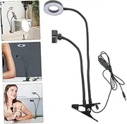 Uonlytech 1 Set LED Ring Light with Clip for Makeup Photography and Live Streaming Multi Use Fill Light for Computer and Phone Easy Color Temperature and Brightness Control