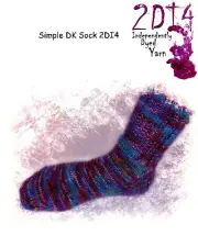Simple DK Sock 2DI4 Knitting Pattern by Independently Dyed Yarn - Adv Beginner