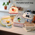 Cartoon Lunch Bag Large Capacity Lunch Storage Bag Insulated Lunch Box Handbag
