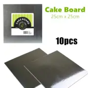 10pcs Square Cake Board 25cm Birthday Wedding Cupcakes Serving Tray Party Baking