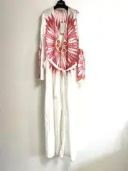 Emilio Pucci Long Dress Belted Embroidered Maxi Dress white pink from Japan