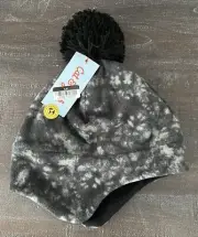 Cat & Jack - Boys OSFM Black Winter Beanie Hat Fleece / With Pom-pom NEW