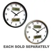 Hayes Analog with Digital Date Day Temperature Display Hygro Wall Clock 32cm
